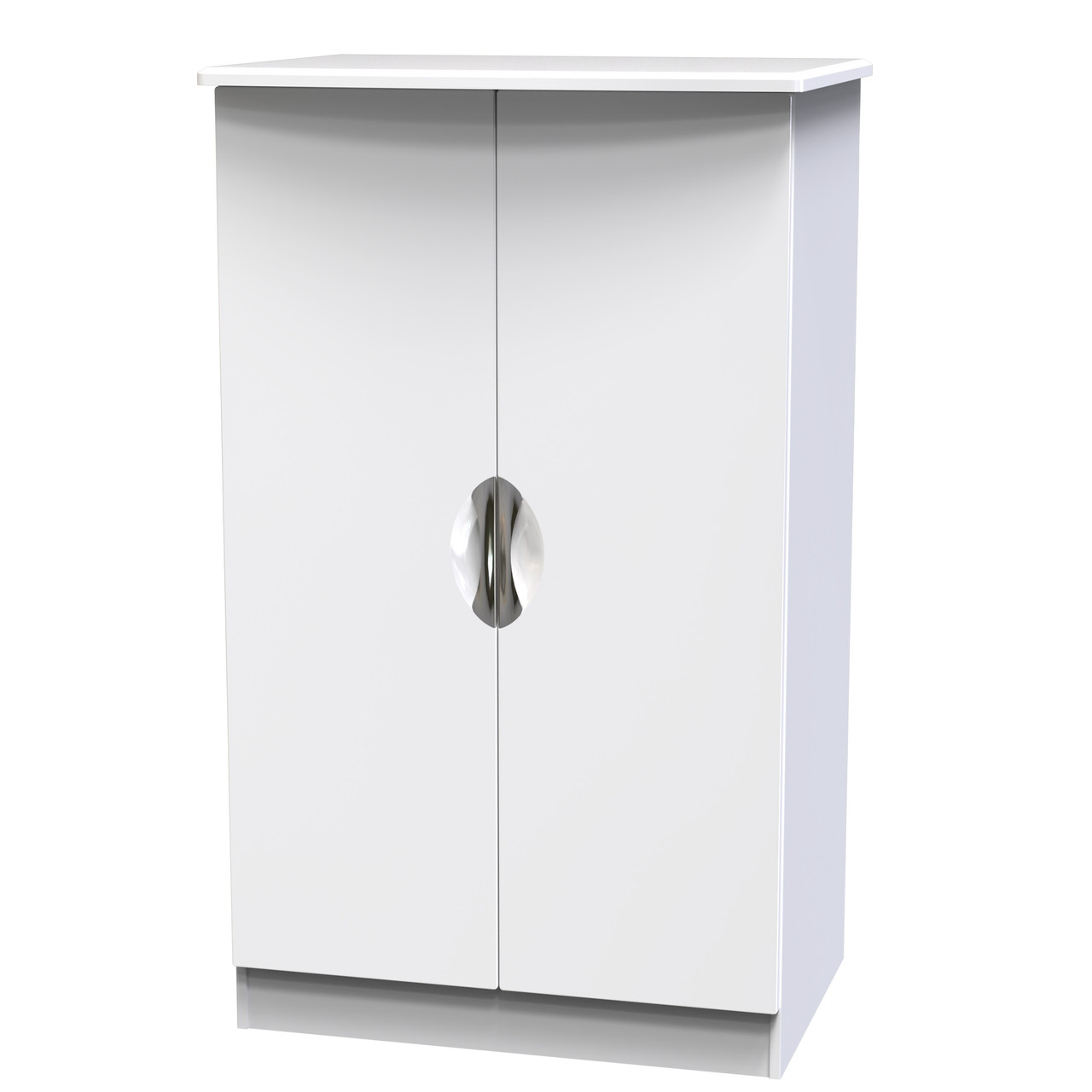 Camden 2ft6in Plain Midi Wardrobe in White Gloss & White Sainsbury